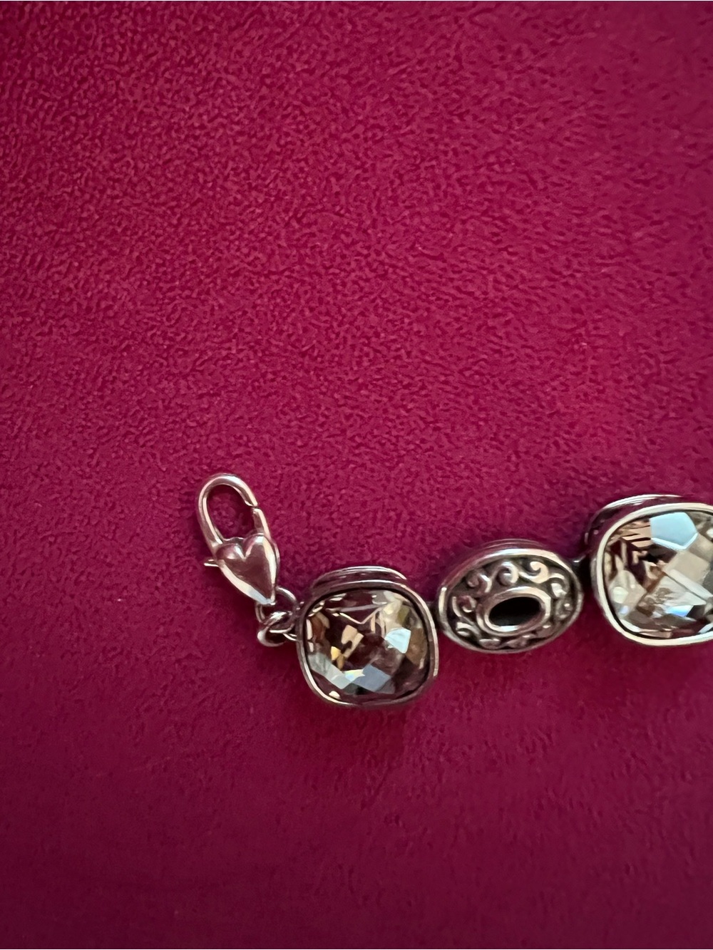 Brighton Silver-Tone Faceted Crystal Link Bracelet - Picture 3 of 6